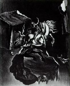 Salvador Dali - Rock and Infuriated Horse Sleeping Under the Sea, 1947