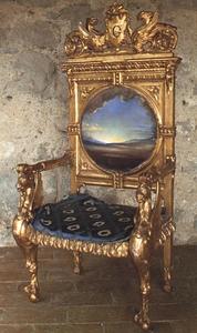 Salvador Dali - Armchair with Landscape Painted for Gala-s Chateau at Pubol, circa 1974