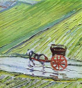 Vincent Van Gogh - A Road in Auvers after the Rain. Detail