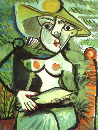 Wikioo.org - The Encyclopedia of Fine Arts - Painting, Artwork by Pablo Picasso - Seated Woman with a Hat