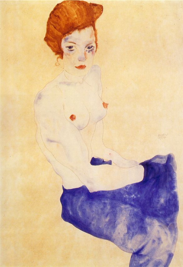 Wikioo.org - The Encyclopedia of Fine Arts - Painting, Artwork by Egon Schiele - seated girl 1911