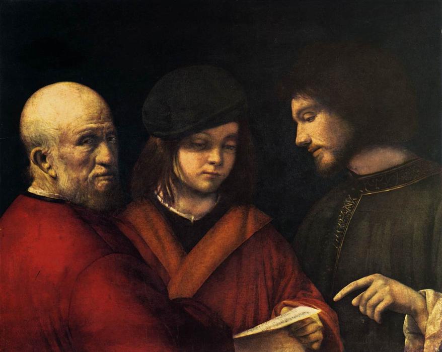 Wikoo.org - موسوعة الفنون الجميلة - اللوحة، العمل الفني Giorgione (Giorgio Barbarelli Da Castelfranco) - The Three Ages of Man
