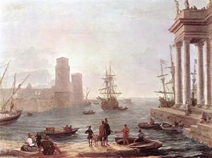 Claude Lorrain (Claude Gellée) - Port Scene with the Departure of Ulysses from the Land of the Feaci
