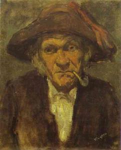 Head of Old Man Smoking