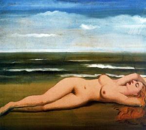 Paul Delvaux - Nude in the Beach