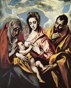 El Greco (Doménikos Theotokopoulos) - Holy Family with St. Anne