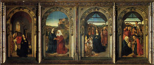 Polyptych Showing The Annunciation, The Visitation, The Adoration Of The Angels And The Adoration Of The Kings