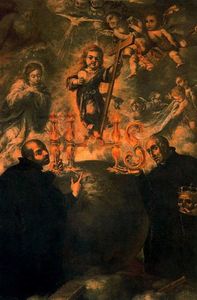 San Ignacio y San Francisco de Borja contemplando una alegoría de la Eucaristía