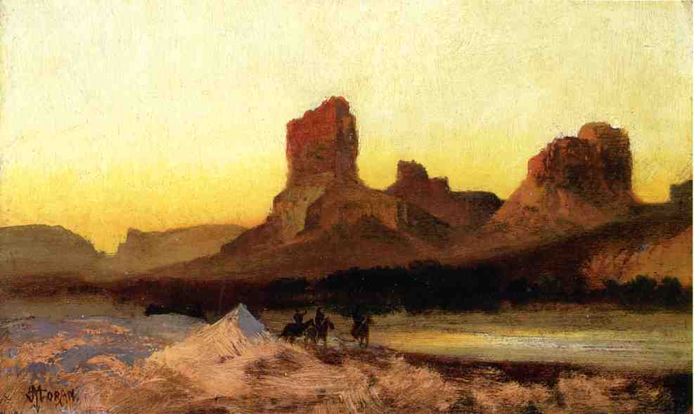 Wikioo.org - The Encyclopedia of Fine Arts - Painting, Artwork by Thomas Moran - Indians at the Green river
