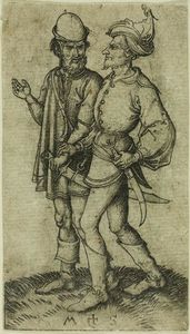 Martin Schongauer - Two Moors in Conversation
