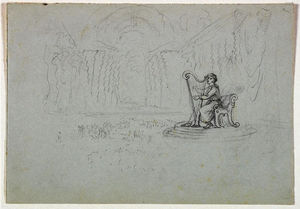 Seated Figure with a Harp