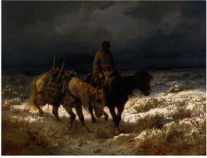 Adolf Schreyer - Horseman On The Russian Steppe