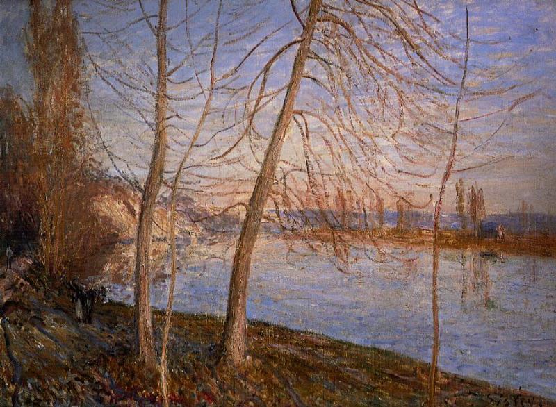 Wikioo.org - The Encyclopedia of Fine Arts - Painting, Artwork by Alfred Sisley - Winter Morning Veneux