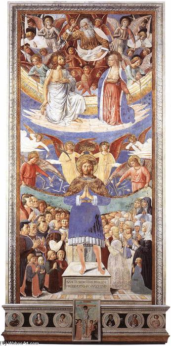 Wikioo.org - The Encyclopedia of Fine Arts - Painting, Artwork by Benozzo Gozzoli - St Sebastian Intercessor