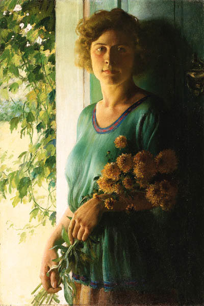 Wikioo.org - The Encyclopedia of Fine Arts - Painting, Artwork by Charles Courtney Curran - Golden Glow
