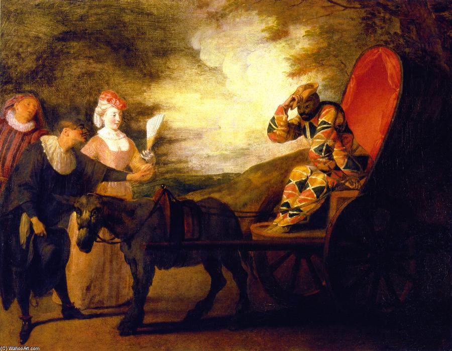 Wikioo.org - The Encyclopedia of Fine Arts - Painting, Artwork by Jean Antoine Watteau - Harlequin, Emperor on the Moon