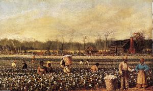 Cotton Picking in Front of the Quarters