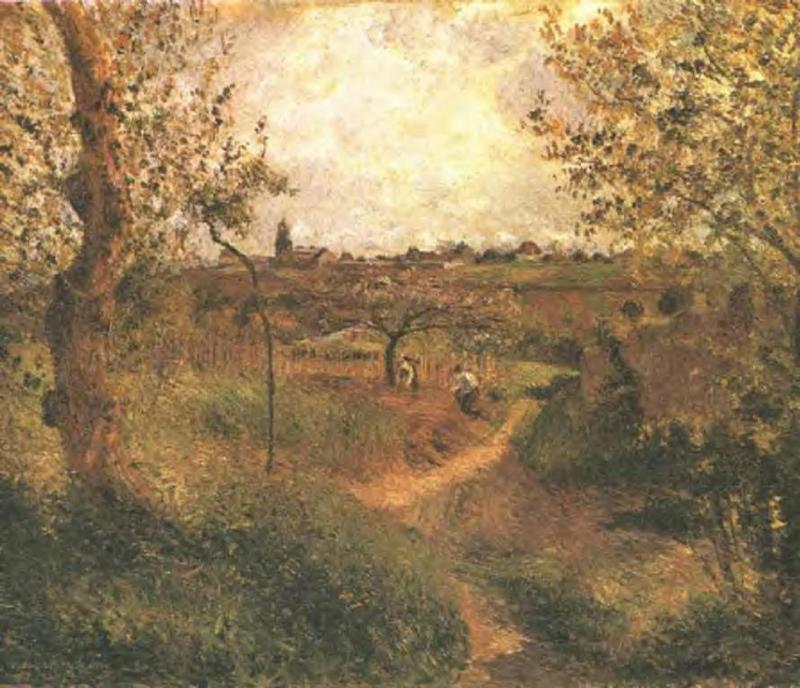 Wikioo.org - The Encyclopedia of Fine Arts - Painting, Artwork by Camille Pissarro - A Path Across the Fields