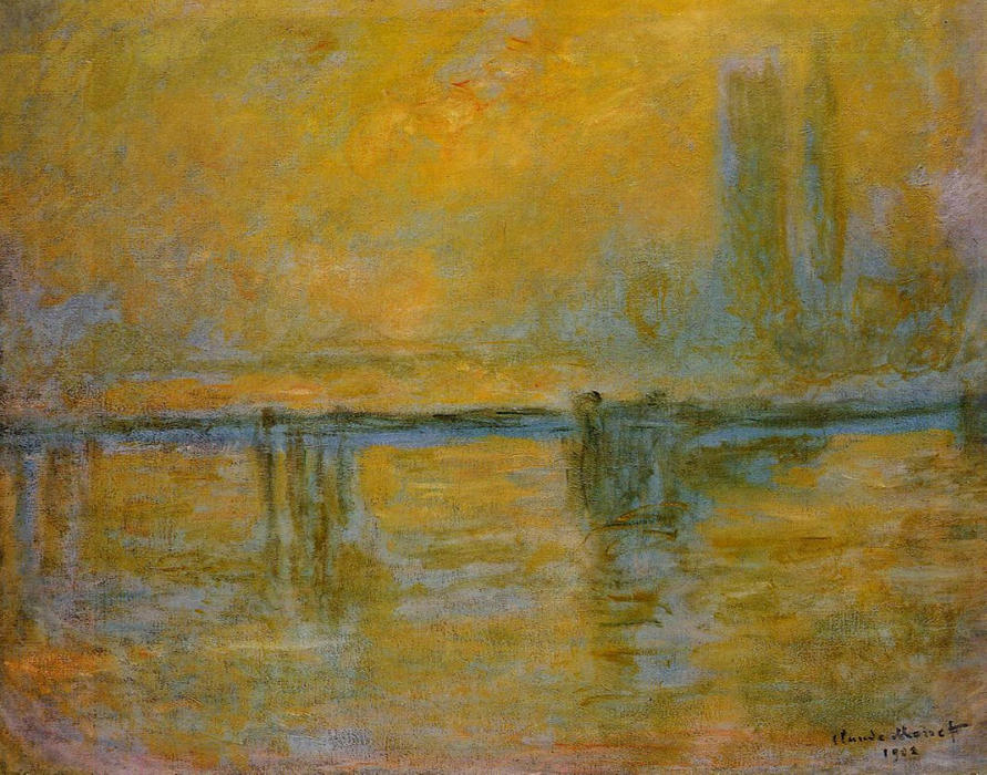  Art Reproductions Charing Cross Bridge, 1901 by Claude Monet (1840-1926, France) | ArtsDot.com