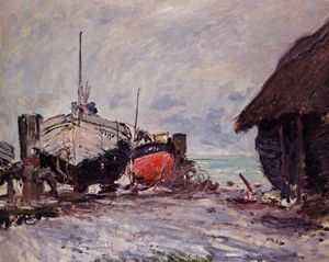 Claude Monet - Fishing Boats at Etretat