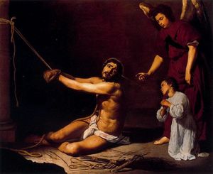 Cristo después de la flagelación contemplado por almas cristianas
