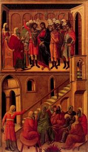 Duccio Di Buoninsegna - La Maestá. Jesús ante Annas y La negación de Pedro