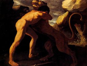 Lucha de Hércules con el león de Nemea