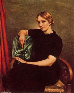 Giorgio De Chirico - Portrait of Isa in a black dress