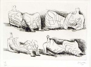 Four Draped Reclining Figures