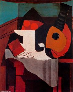 Pablo Picasso - Book, fruit bowl and mandolin