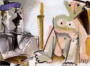 Pablo Picasso - The painter and his model 2