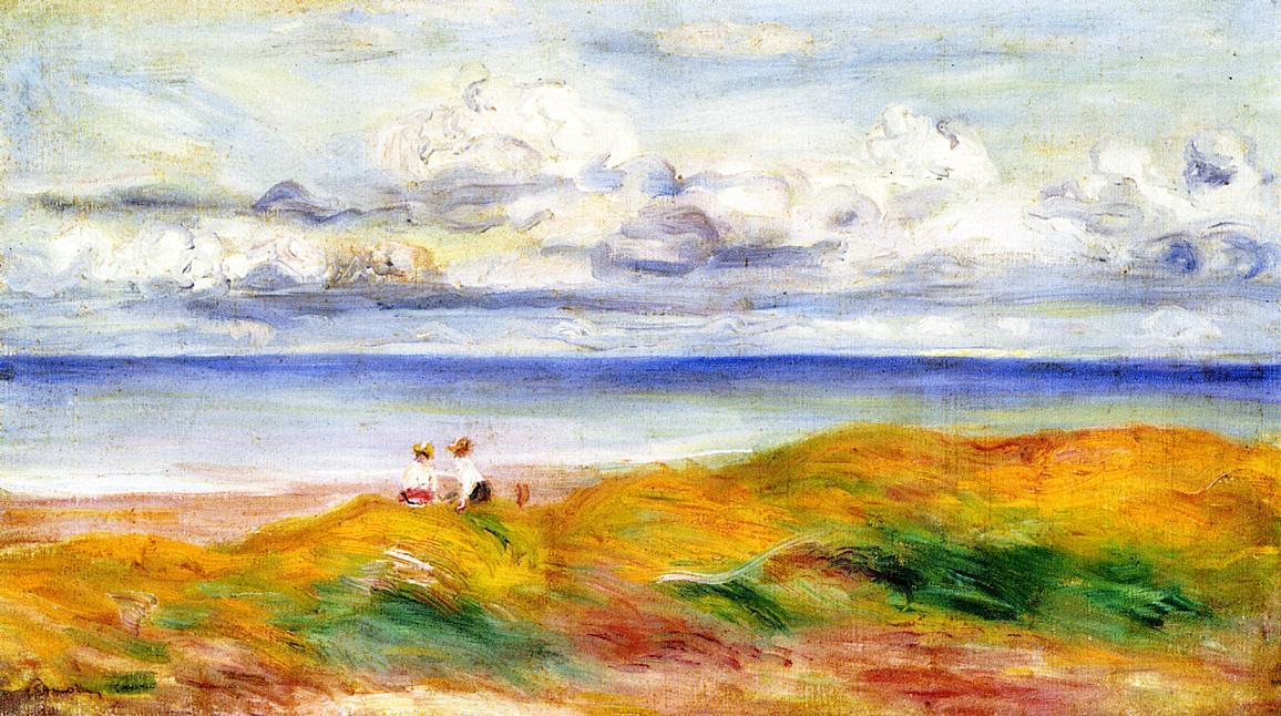 Wikioo.org - The Encyclopedia of Fine Arts - Painting, Artwork by Pierre-Auguste Renoir - On a Cliff