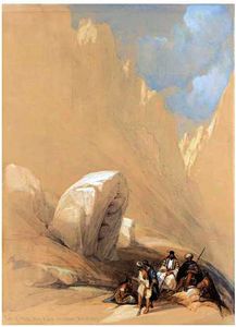David Roberts - The Rock Of Moses, Wady-El-Leja, Mount Horeb