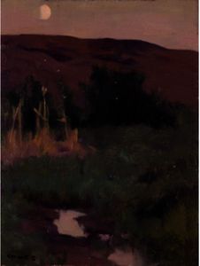 Eanger Irving Couse - Landscape With Moon