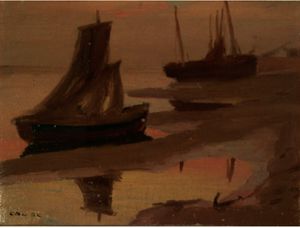 Eanger Irving Couse - Sails At Dusk