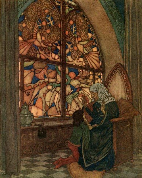 Wikioo.org - The Encyclopedia of Fine Arts - Painting, Artwork by Edmund Dulac - His Grandmother Had Told Him