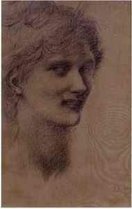 Edward Coley Burne-Jones - Head Of A Young Girl