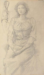 Portrait of Baronne Madeleine Deslandes, three-quarter-length