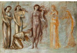 Edward Coley Burne-Jones - Study For -the Court Of Venus-