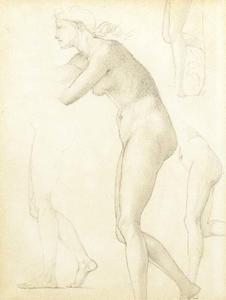 Edward Coley Burne-Jones - Study for the figure of Galatea in The Godhead Fires,
