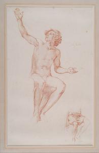 Edward John Poynter - Nude Study Of A Seated Man