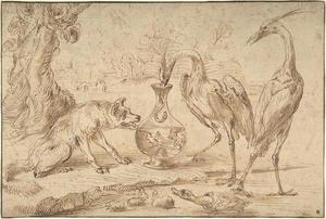 Fox With Two Herons