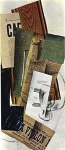 Georges Braque - Glass Carafe and Newspapers