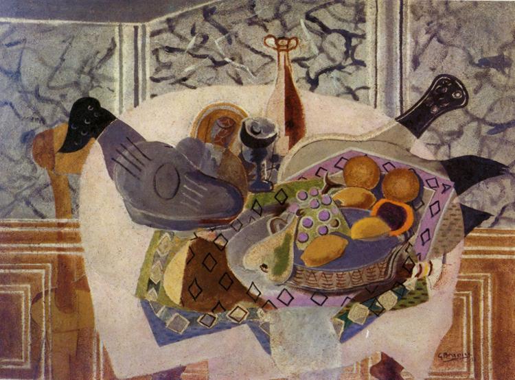 Wikioo.org – La Enciclopedia de las Bellas Artes - Pintura, Obras de arte de Georges Braque - El mantel púrpura