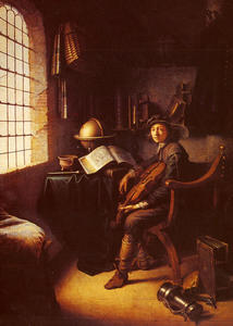 An Interior with a Young Violinist