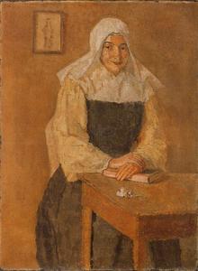 Mère Poussepin Seanted at a Table