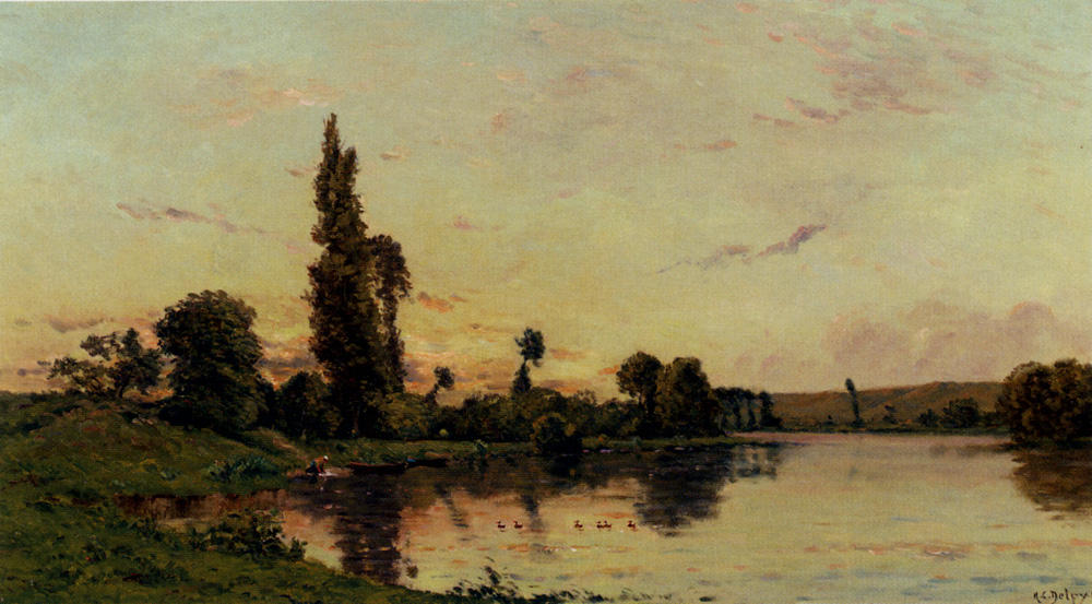 Wikioo.org - The Encyclopedia of Fine Arts - Painting, Artwork by Hippolyte Camille Delpy - Washerwomen On A Riverbank