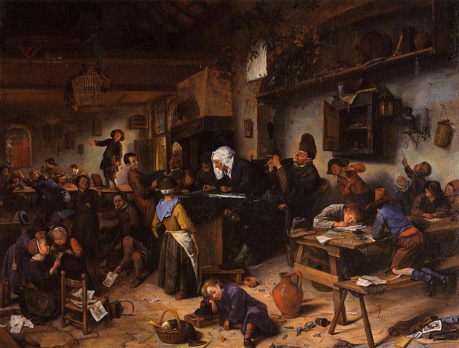 Wikioo.org - The Encyclopedia of Fine Arts - Painting, Artwork by Jan Havicksz Steen - A School for Boys and Girls