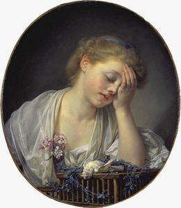 Jean-Baptiste Greuze - A Girl with a Dead Canary