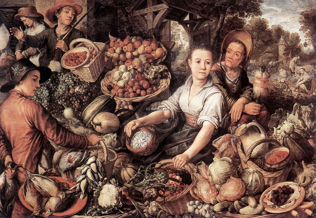 Wikioo.org - The Encyclopedia of Fine Arts - Painting, Artwork by Joachim Beuckelaer - The Vegetable Market